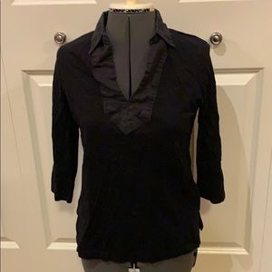 Lauren Ralph Lauren Petite Black Collared Shirt